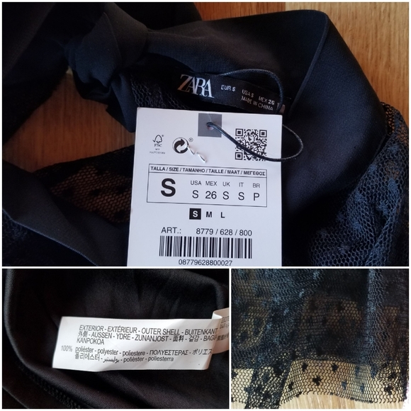 Zara swiss dotted mesh dress with ties - Picture 6 of 7